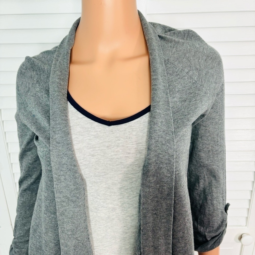 Express Gray Open Front Lightweight Cardigan Size… - image 2